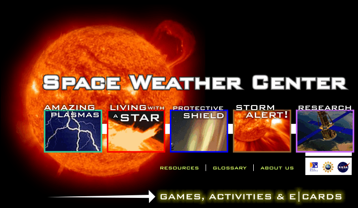 Space Weather Center: the sun, plasmas, aurora, and storms in space.