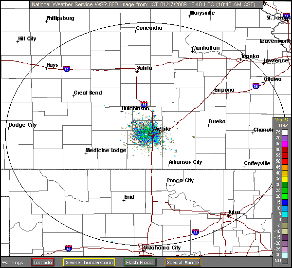 Click for latest Composite Reflectivity radar image from the Wichita, KS radar and current weather warnings