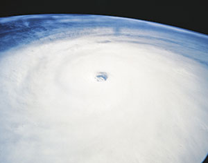  Established 50 years ago, the ER program responds to damage to the Nation's roadways from natural disasters such as the hurricane seen here from space.