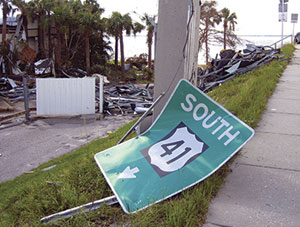 The ER program reimburses States for disaster-related damage to roadways, defined to include signs, traffic control devices, guardrails, and other elements.