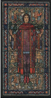 Design drawing for stained glass window called Arts Education, Froelich Memorial Window