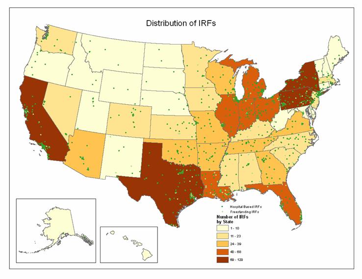 number of IRF's by state