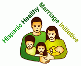 Hispanic Healthy Marriage Initiative logo showing two parents with their three children.