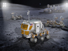 Artist's conceptual image of rovers on the moon
