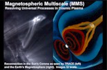 MMS: Resolving Universal Processes in Cosmic Plasma. Reconnection seen by TRACE with the Earth's Magnetosphere - to scale