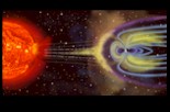 Artists rendition of the Sun-Earth Connection using a SOHO EIT image