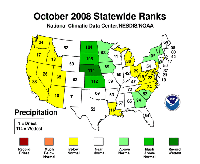 June-August 2008 statewide Precipitation Ranks.