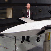 Program Manager with wind tunnel test model