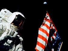Astronaut Harrison Schmitt on the moon during Apollo 17