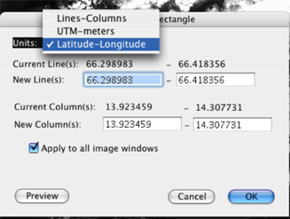 MultiSpec Unit option, select Latitude-Longitude