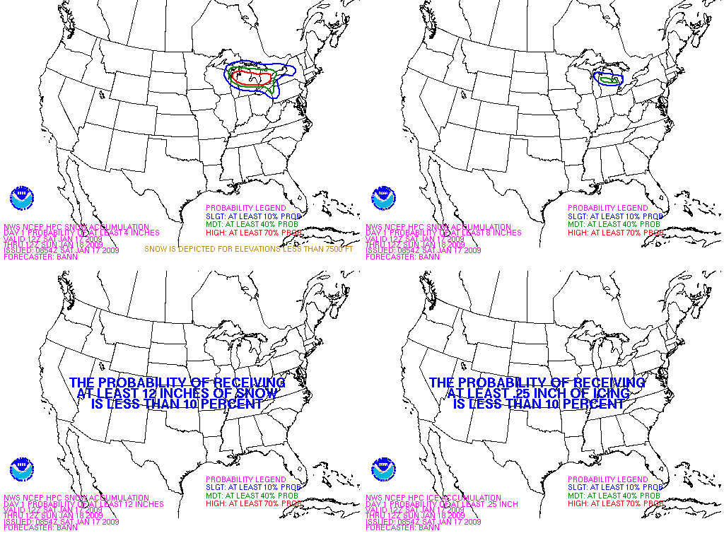 Composite of probability of snowfall maps
