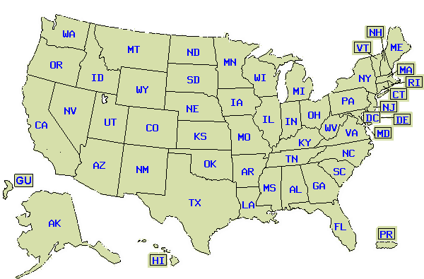 Map of the US