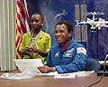 astronaut doing webcast