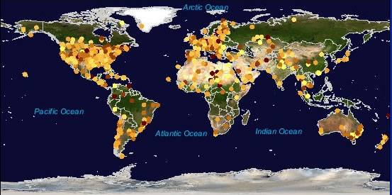 world map - launch ArcExplorer Map Viewer
