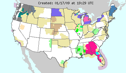 This image displays watches, warnings, statements and advisories issued by the National Weather Service
