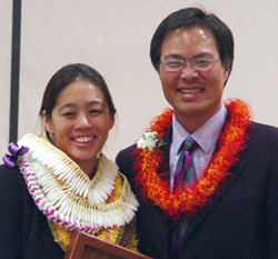 M. Nalani Fujimori (left) and Jeff Sia, president of the Hawaii State Bar Association.