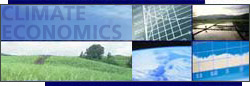 Photo collage of economic charts, agricultural land, view of earth from space, and rice cultivation.