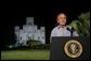 President George W. Bush delivers remarks on hurricane recovery efforts during an Address to the Nation in Jackson Square in New Orleans, La., Thursday, Sept. 15, 2005.  White House photo by Eric Draper