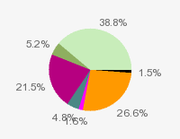 Pie chart: in table form below