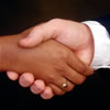 Two people shaking hands