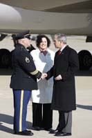 President George W. Bush presented the President’s Volunteer Service Award to Josh Forbess upon arrival in Fort Campbell on Tuesday, November 25, 2008.  Forbess, a native of Decatur, Illinois, is a volunteer with the Fort Campbell Fisher House. To thank them for making a difference in the lives of others, President Bush honors a local volunteer when he travels throughout the United States.  He has met with more than 650 volunteers, like Forbess, since March 2002.