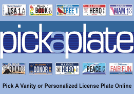 Pick-a-Plate Online!  Pick a vanity or personalized license plate online.