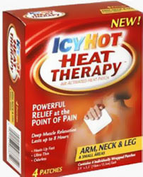 (Photograph of an IcyHot Heat Therapy Arm, Neck & Leg package)