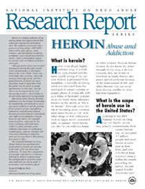 Heroin Abuse and Addiction Research Report Cover