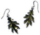 Danforth Oak Leaf Green Wire Earrings