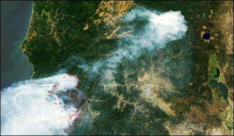 AQUA mission: MODIS image of the Biscuit Fire