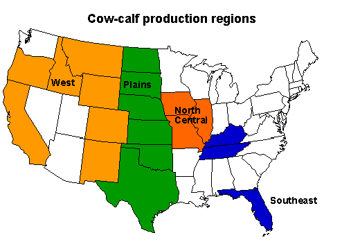 Cow-calf production regions 