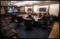 President George W. Bush talks with Prime Minister Nouri Al-Maliki of Iraq via a video teleconference Wednesday, Aug. 1, 2007, in the Situation Room of the White House. White House photo by Eric Draper