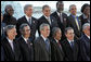 President George W. Bush is joined by fellow leaders of the Americas as they pose for their 2005 class photo Friday, Nov. 4, 2005, during the opening ceremonies in Mar del Plata, Argentina, of the 2005 Summit of the Americas. White House photo by Paul Morse