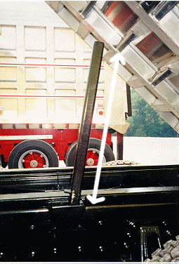 photo shows close-up 
    of the safety body prop when body is in an elevated position