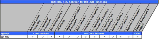 Figure 6:  DOI-NBC SSC Solution for HR LOB Functions Matrix