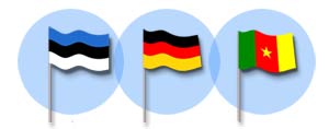 Flags of Estonia, Germany and Cameroon art image