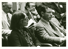 [Paul Berg and Maxine Singer at NIH Director's Advisory Committee meeting on Recombinant DNA]. [9-10 February 1976].