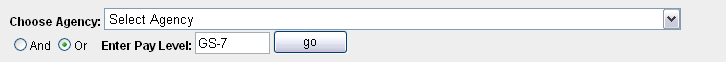 Graphic of the search interface with GS-7 in the Pay Level field