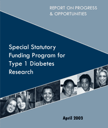 Cover graphic for the Special Statutory Funding Program for Type 1 Diabetes Research Report