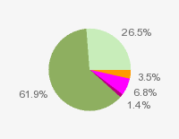 Pie chart: in table form below