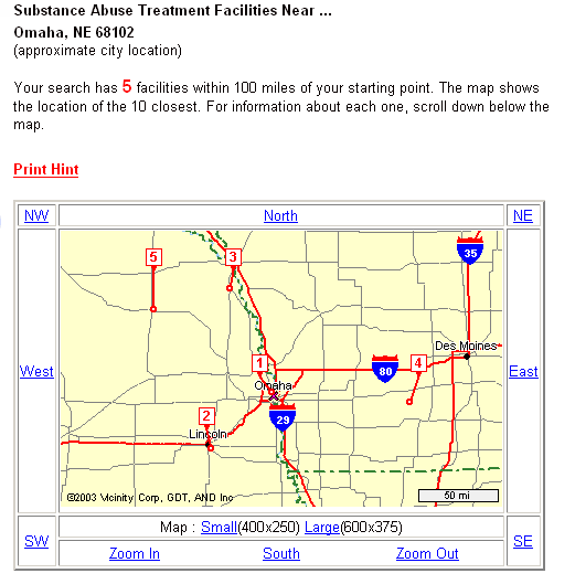 Figure 3. Sample Map Generated by Detailed Search