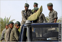 Des soldats de la junte militaire qui a déposé le gouvernement démocratique en Mauritanie