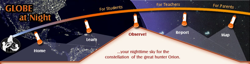 GLOBE at Night header observe section