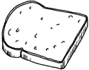 Drawing of a slice of bread. 