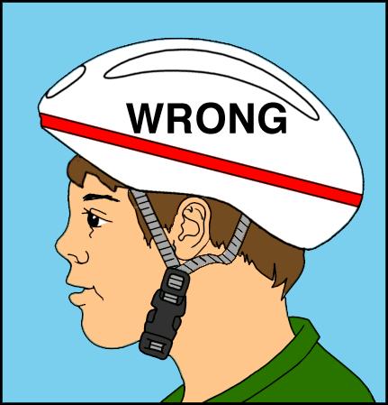 Picture of the Wrong Way to Wear a Bike Helmet