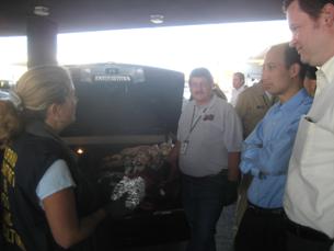 Deputy Secretary Troy observes the seizure of queso fresco (unpasteurized cheese) at the monthly “Operation Snapshot” exercise at the San Ysidro Port-of -Entry.