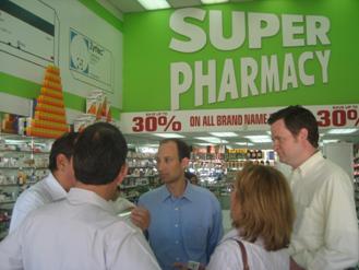 Deputy Secretary Troy visits a private pharmacy.