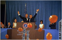 Richard Nixon and running mate Spiro Agnew
