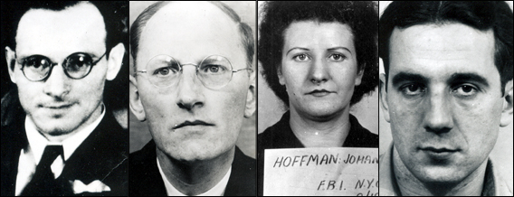 Nazi spies (left to right): Dr. Igantz T. Greibl, Otto Hermann Voss, Johanna Hoffman, Erich Glaser.