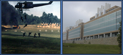 Left: Our Hostage Rescue Team in a simulated exercise at Quantico. Right: The new FBI Laboratory.